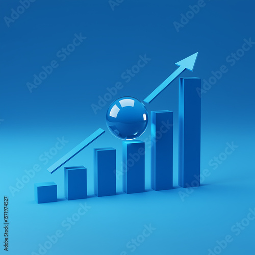 Upward Trend Growth Chart with Ascending Bars and Rising Arrow