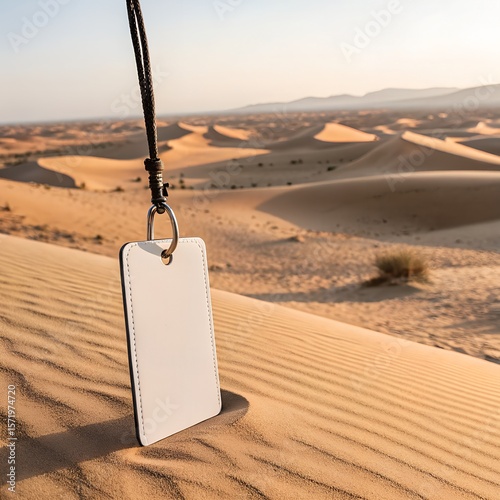 sign tag in desert mockup