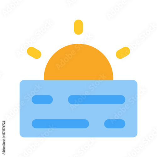 sunset flat icon