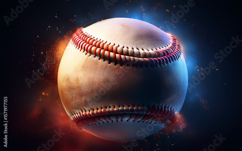 baseball on black background