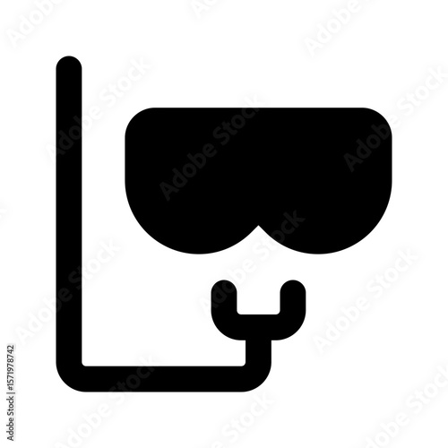 snorkeling glyph icon