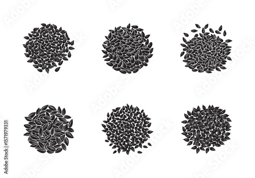 flaxseeds icon silhouette vector illustration vector illustration