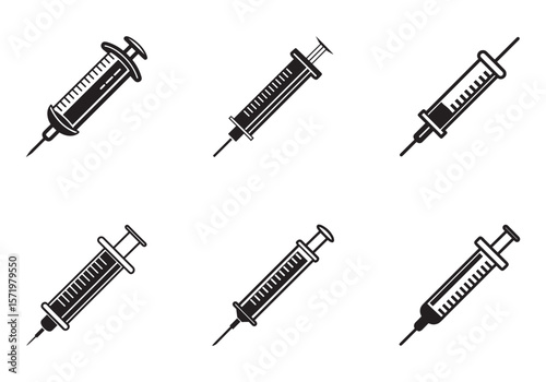 syringe icon silhouette vector illustration