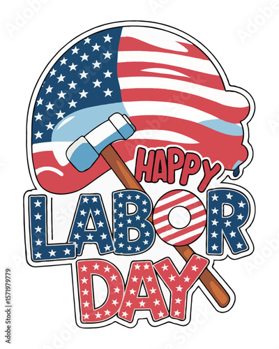 Colorful Labor Day Vector Design