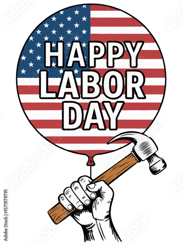 Colorful Labor Day Vector Design