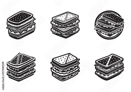 sandwiches icon silhouette vector illustration
