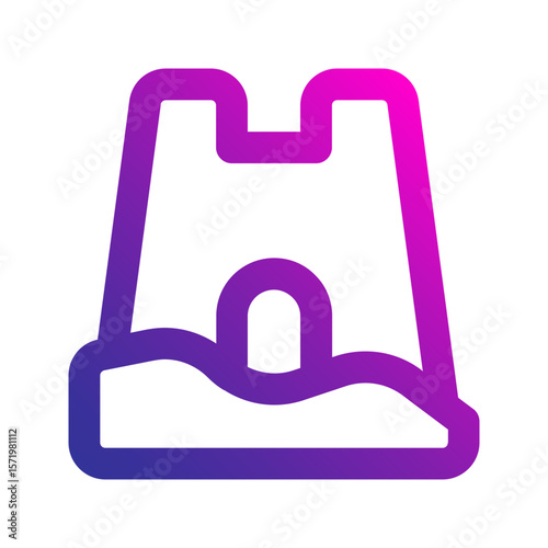 sand castle gradient icon