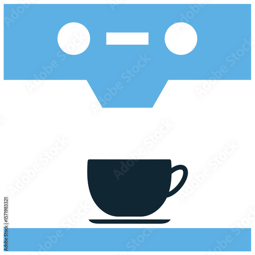 Coffee maker icon vector, symbolizing morning routines, refreshment, and office amenities. Ideal for illustrating kitchen areas, break rooms, or a boost of energy for work.