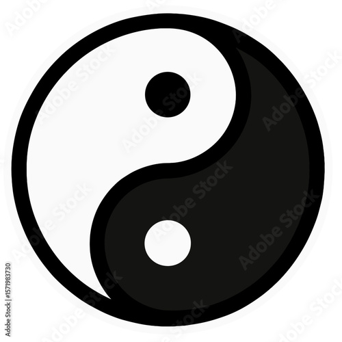 Polished Yin-Yang Geometric Sticker Vector 