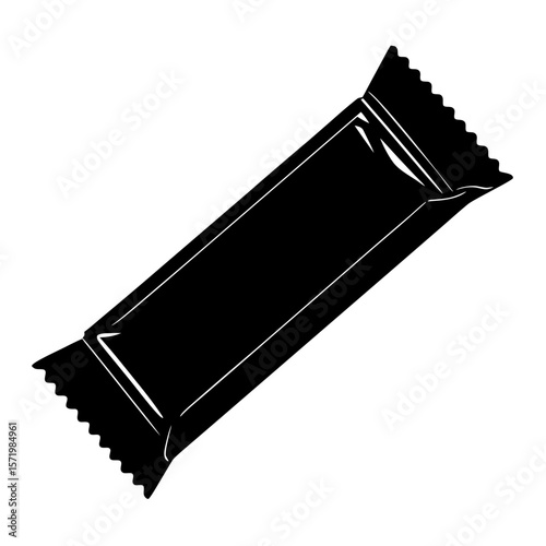 Black and white minimalist candy bar package design vector illustration graphic