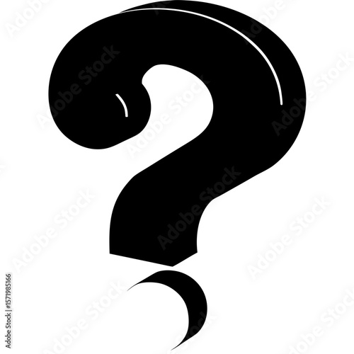 Bold Black Question Mark Graphic Abstract Design Uncertainty Concept