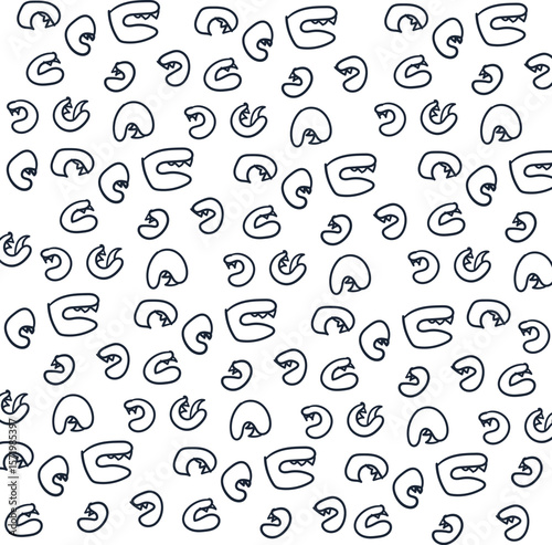 A texture in the form of a cluster of toothy mouths of unidentified animals.