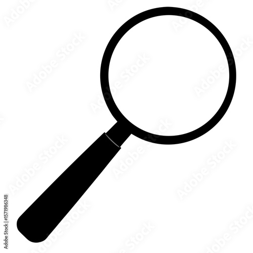 Black magnifying glass icon search investigation exploration tool simple design vector illustration
