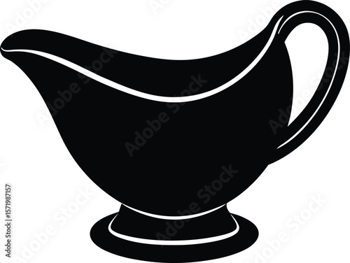 Gravy boat vector silhouette