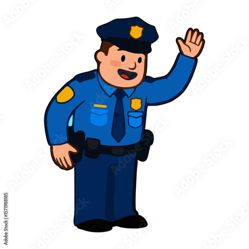 funny cartoon policeman with gun
