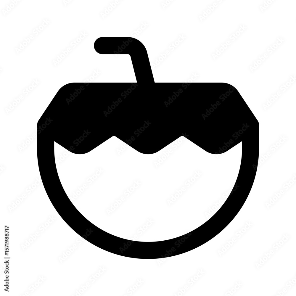 Obraz premium coconut drink line icon