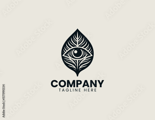 Eco-Friendly Eye Symbol Nature's Gaze Environmental Awareness Vector Logo