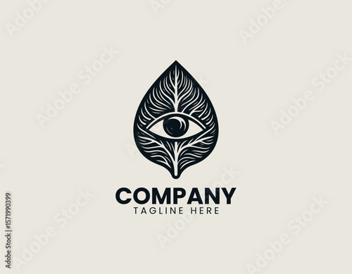 Eco-Friendly Eye Symbol Nature's Gaze Environmental Awareness Vector Logo