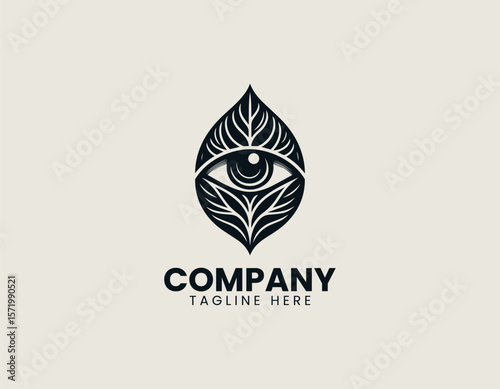 Eco-Friendly Eye Symbol Nature's Gaze Environmental Awareness Vector Logo