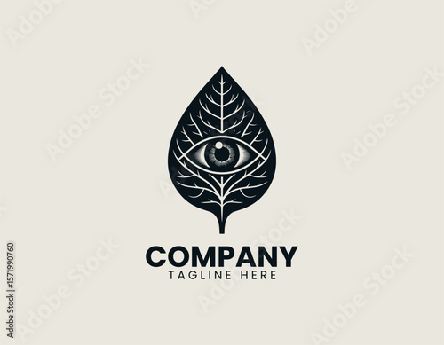 Eco-Friendly Eye Symbol Nature's Gaze Environmental Awareness Vector Logo