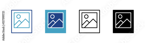 Mountain scenery frame icon that displays the exoticism of nature and stores beautiful memories after a vacation.