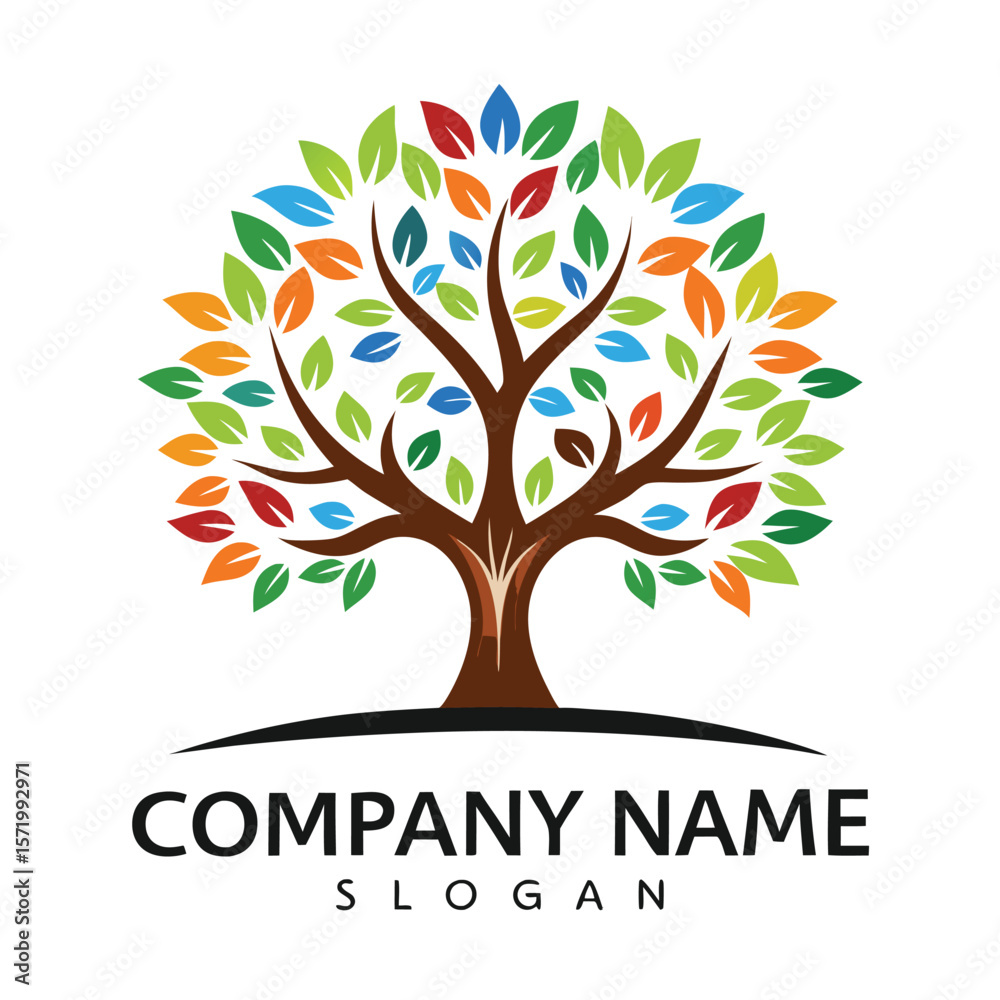 Obraz premium Colorful Tree Logo