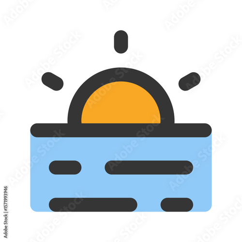 sunset outline fill icon