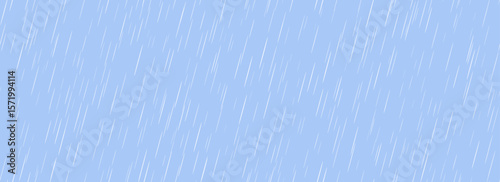 Heavy rain seamless pattern. Blue color pouring rain texture. Repeating falling water drops background. Sleet, hail or snow precipitation wallpaper. Diagonal downpour backdrop. Vector