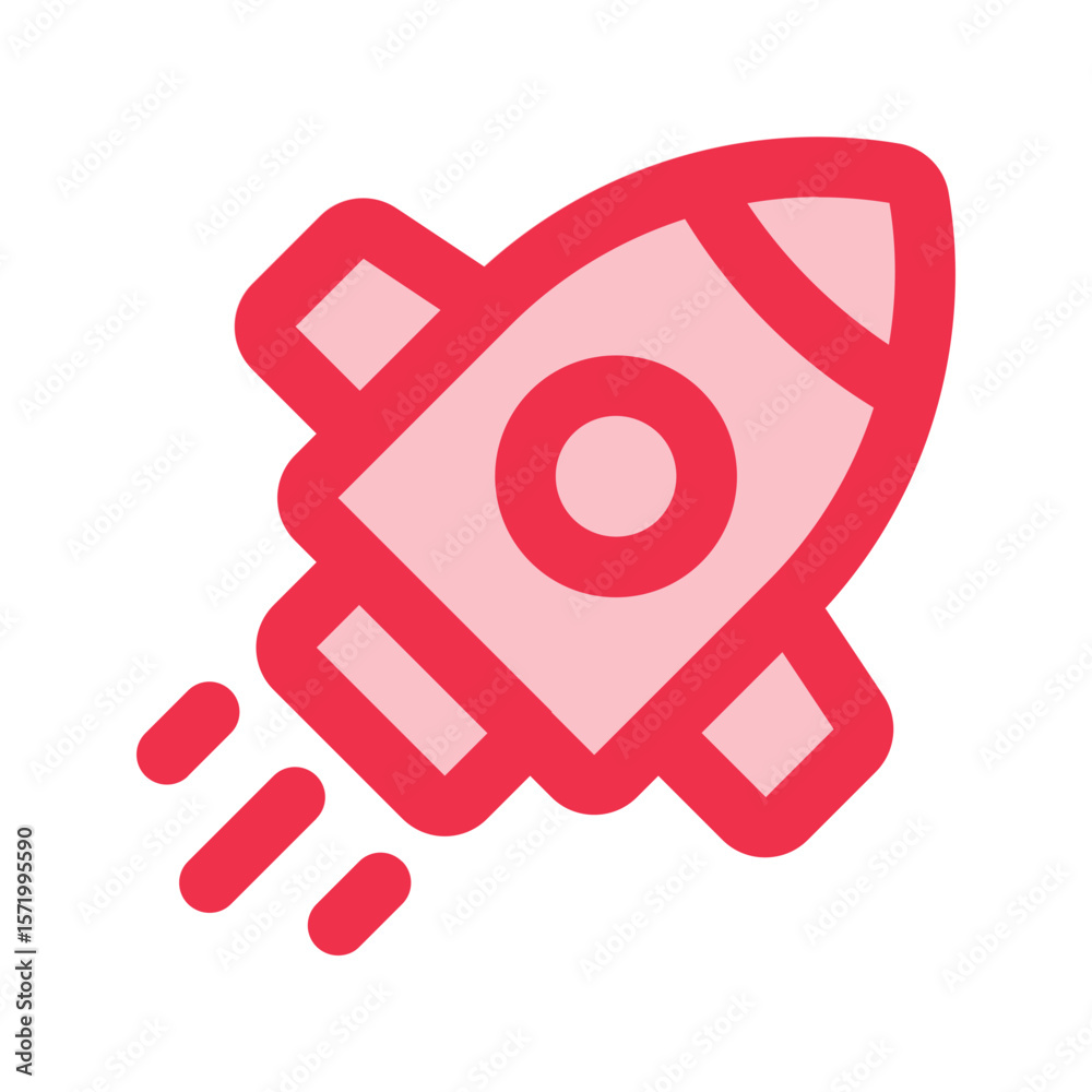 Fototapeta premium rocket outline fill icon