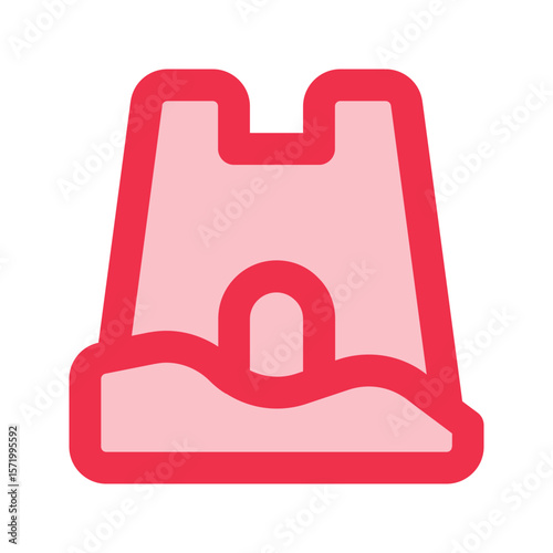 sand castle outline fill icon