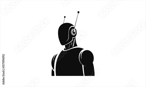 Futuristic robot design silhouette