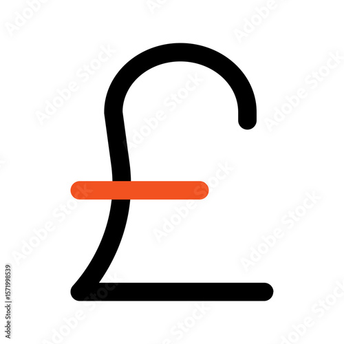 pound outline color icon