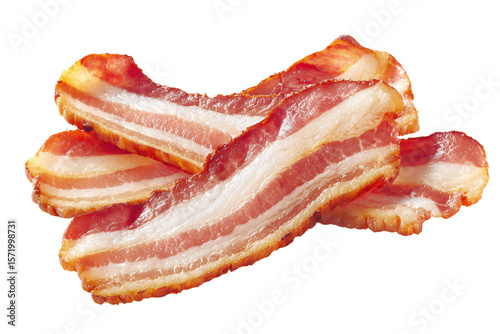 3D Render bacon strips are stacked on top of each other