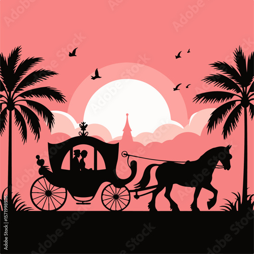 Forever in Love – Romantic Wedding Couple Silhouette Vector Collection