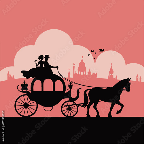 Forever in Love – Romantic Wedding Couple Silhouette Vector Collection