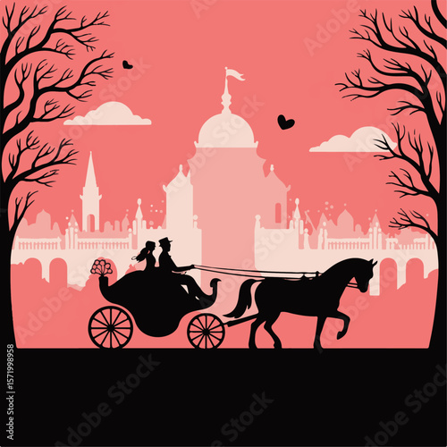Forever in Love – Romantic Wedding Couple Silhouette Vector Collection