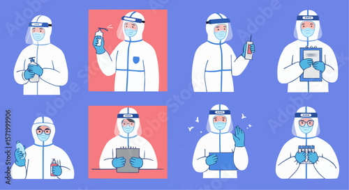 Medical professionals in hazmat suits – frontline healthcare workers in PPE.