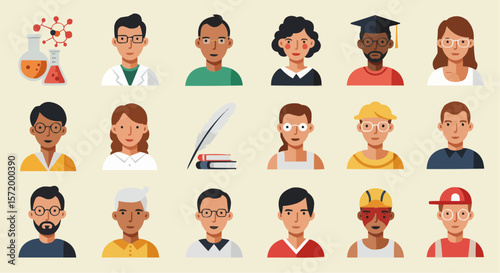 Multicultural diverse avatars – male and female characters with varied hairstyles and skin tones.