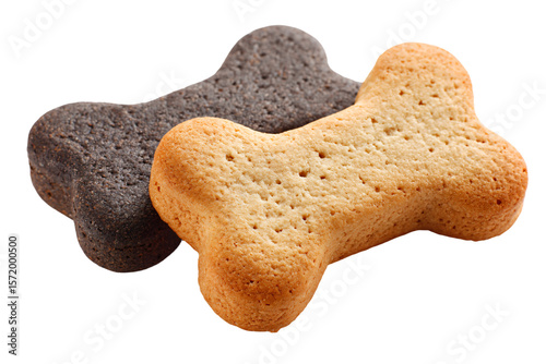 3D Render two dog biscuits are sitting next to each other