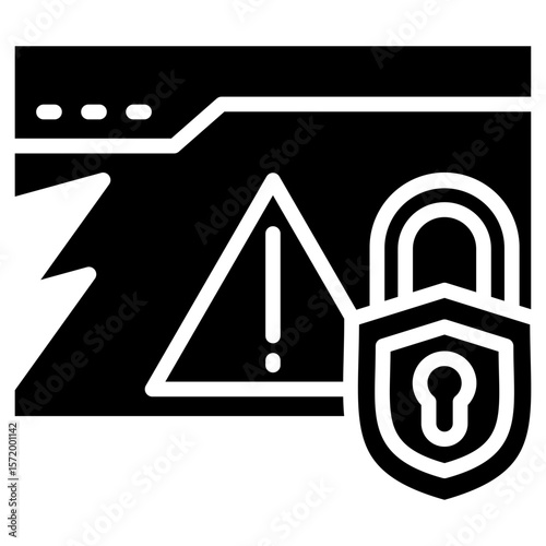 Security Breach Alert glyph icon
