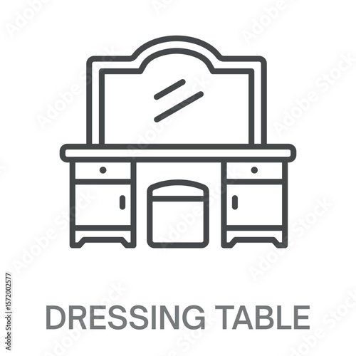 dressing table Line Icon, Outline Symbol Illustration, Editable Stroke perfect for logos and more