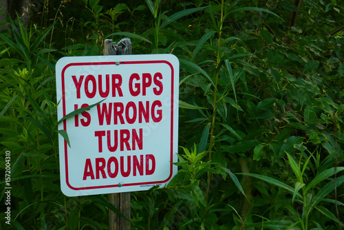 GPS error turn around sign