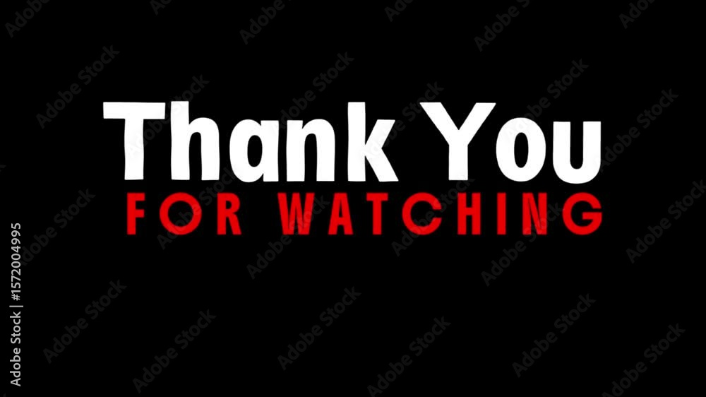 Thank you for watching animation text with simple effect. Suitable for video end screen.