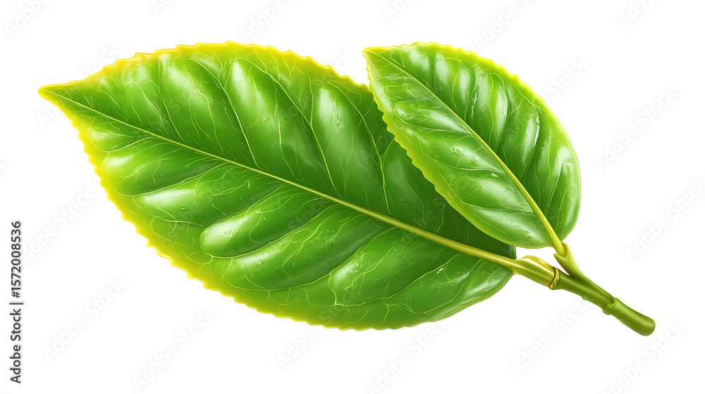 Obraz premium Vibrant Green Leaves With Detailed Veining In Natural Light