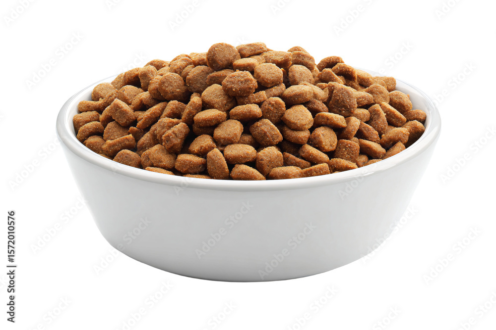 3D Render a bowl of dog food on a white background 3D Render a bowl of dog food on a white background
