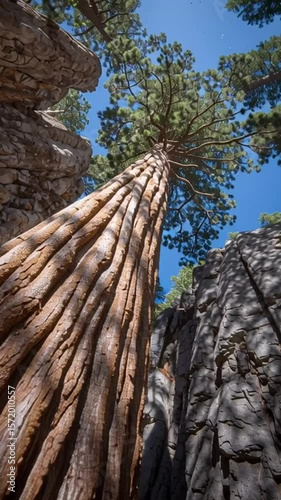 Giant Redwood Tree Under Blue Sky