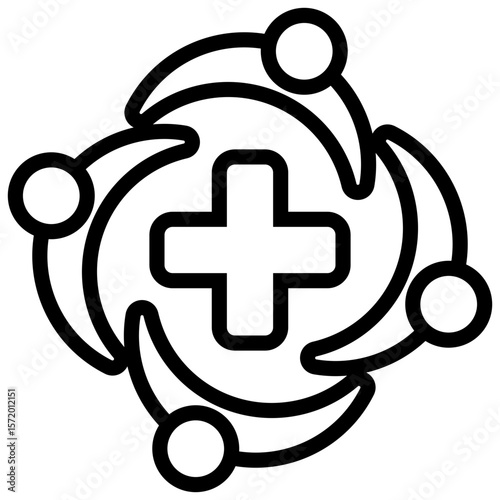 community health clinics  line icon
