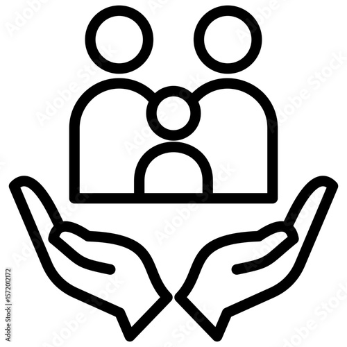 parenting support  line icon