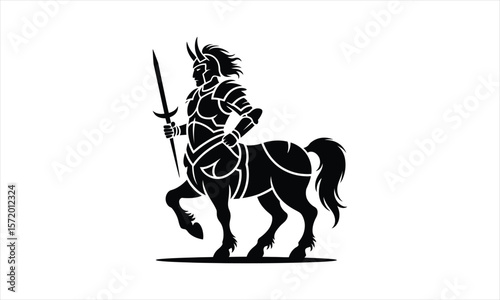 Mythical creature horse man silhouette