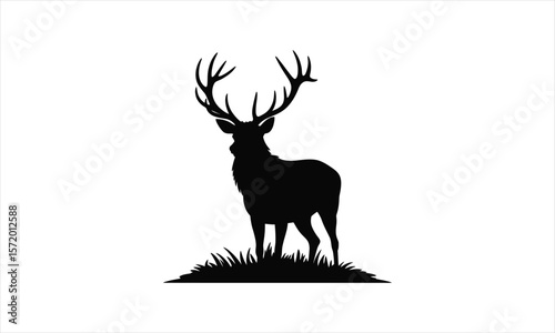 Elegant deer outline art silhouette